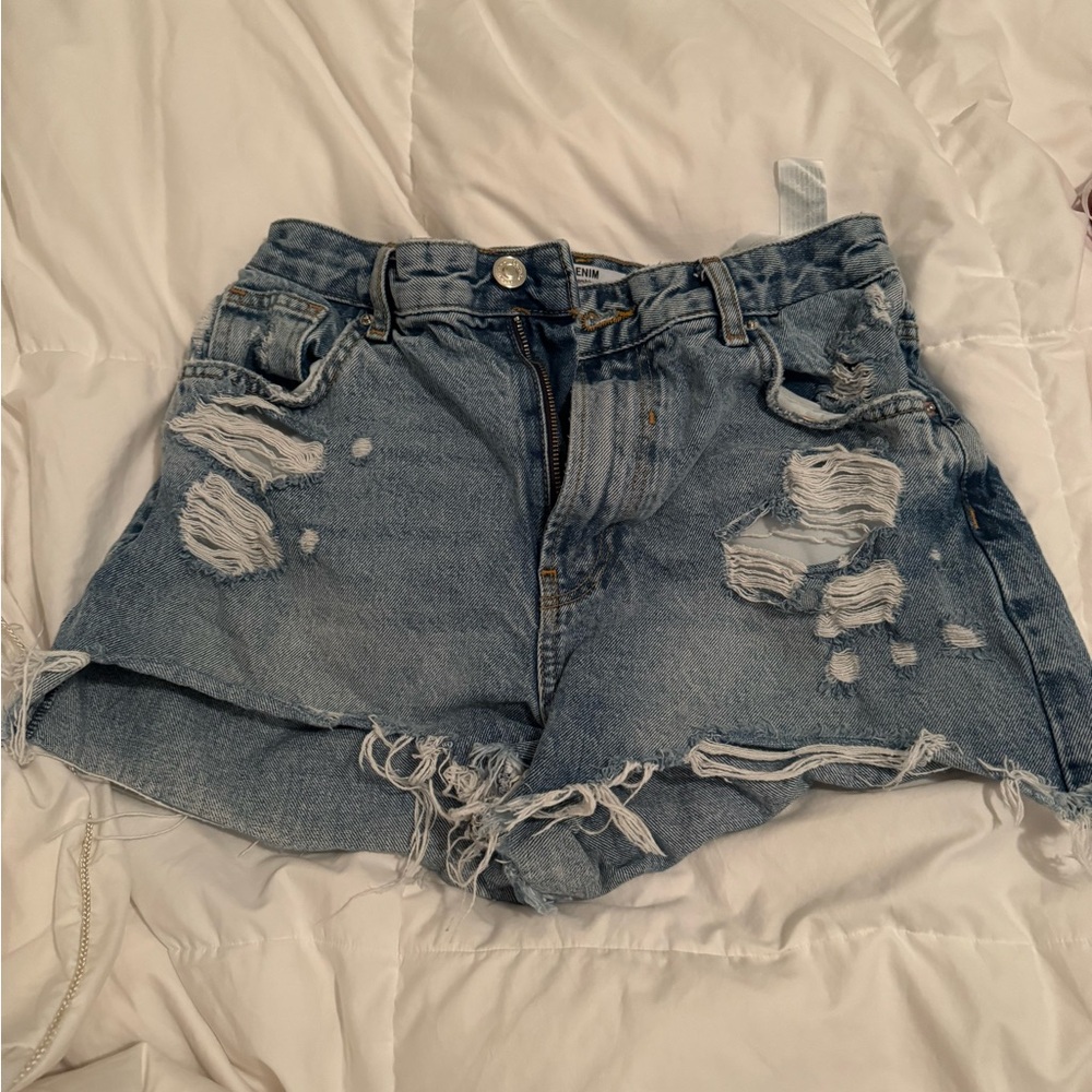 Distressed Bershka Jean Shorts
